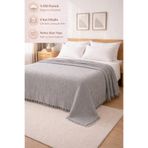 CESSTORE CES STORE %100 Pamuk 4 Kat Müslin Battal Boy Pike, 4 Mevsim Yatak Örtüsü ve Pike 280x300 cm