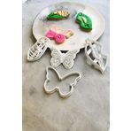 Cestopieno Kelebeğin Yaşam Döngüsü 4'lü Set Hamur Şekillendirici/Kurabiye/Seramik/Oyun/Polimer