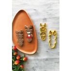 Cestopieno Sarı Bebek Geyik Hamur Şekillendirici/Kurabiye Kalıbı/Seramik Kalıbı / 5x11 cm
