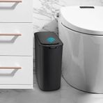 Cesun Otomatik Hareket Sensörü Siyah Banyo Çöp Kovası, Kapaklı, 2,6 Galon Temassız Çöp Kutusu, Akıllı Plastik İnce Çöp Kovası, Tuvalet, Ofis, RV, Yatak Odası, Oturma Odası için Küçük Çöp Kovası