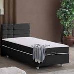 Cesur 100x200 cm Antrasit Almada Baza Başlık ve Letto Yatak Seti