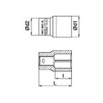 Ceta Form C02-H090 1-4 inç 6 Köşe 9 mm Lokma Anahtar