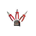 CETA FORM Izeltaş 5 Metre Krom Çelik Metre + Cetaform Pense 180mm + Yan Keski 160mm + Kargaburun 160mm Set, MK-SET1