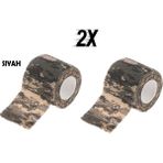 Çetin Av 2 Adet Kamuflaj Bant 5cm x 4,5 Metre Su Geçirmez Bant - Siyah