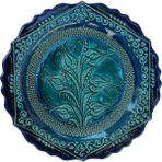 Çetin Çini Seramik El Işlemesi Lale Desenli Tabak 18 cm