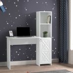 Çetin Ranza Mars Dolaplı Çalışma Masası Membran Kapaklı Tamamı Mdf - Beyaz - MDF 80x50