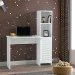Çetin Ranza Panjur Dolaplı Çalışma Masası Membran Kapaklı Tamamı Mdf - Beyaz - MDF 80x50