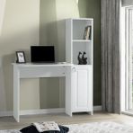 Çetin Ranza Zümrüt Dolaplı Çalışma Masası Membran Kapaklı Tamamı Mdf - Beyaz - MDF 80x50