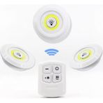 Çetiner Group 3 Lü Kumandalı Yapışkanlı Kablosuz Pilli LED Spot Lamba Işıldak - Çok Renkli - Led Lambalar