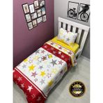 Çetinhome Çarşafı Lastikli Tek Kişilik Nevresim Takımı Sarı Kırmızı - 160 x 235 cm - Sarı - Kırmızı