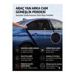 çetinkardeşler Renault Megane 1 1995-2002 Model Uyumlu KaliteliGüneşlik, 2'li Yan Cam Güneşlik Perde ( Lastikli )