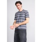 Çetinkaya Chester Polo 4720 Bisiklet Yaka Regular Ringel Süprem T-Shirt Füme