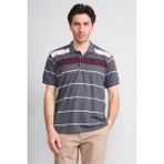 Çetinkaya Chester Polo 4739 Polo Yaka Regular Ringel Pike T-Shirt Füme - 2XL