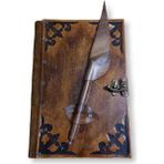 Çetinkaya, El Yapımı, Hakiki Deri, Kalemli, Eskitme, Günlük, Hatıra Defteri, Vintage, Eskiz Defteri. - deri defter - el yapimi