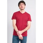 Çetinkaya Mentality 2772 V Yaka Slimfit Basic T-Shirt Bordo - XS