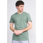 Çetinkaya Mentality 2772 V Yaka Slimfit Basic T-Shirt Haki - XS