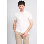 Çetinkaya Mentality 4601 Fermuarlı Polo Yaka Regular Modelli T-Shirt Beyaz - 3XL