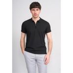 Çetinkaya Mentality 4601 Fermuarlı Polo Yaka Regular Modelli T-Shirt Siyah - 3XL
