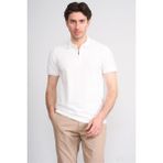 Çetinkaya Mentality 4613 Fermuarlı Polo Yaka Regular Modelli T-Shirt Beyaz