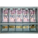 Çetka Komple Metal Kırılmaz Çekmece Ici Para Düzenleyici 5 Banknot 5 Bozuk Kırılmaz Para Bölmeli 42 x 27,5 x 6 cm