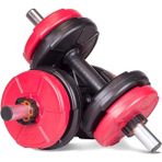 CetKing 16 kg Dambıl Seti Kırmızı-Siyah 6 In 1 Fitness Set