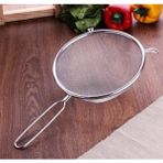 CetKing 18 cm Metal Saplı Kalaylı Un - Süt - Şeker - Bakliyat Süzgeci
