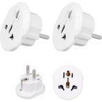 CetKing 2 Adet Evrensel Uluslararası Priz Fiş Adaptör Çevirici 16A 250V Seyahat Fişi Dönüştürücü Adaptörü, 200'DEN Fazla Ülkede Abd/avustralya/uk, Ce Sertifikalı