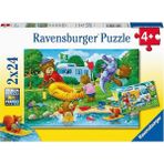 CetKing 2X24 Parçalı Puzzle Ayı Ailesi Kampta