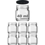 CetKing 40 ml Farklı Boyutlarda Kavanoz 40 cc Konserve Metal Kapaklı Cam Kavanoz 6 Adet (Şeffaf, 40 Cc)