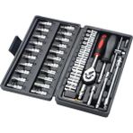 CetKing 46 Parça Mini Lokma Takımı Otomatik Cırcırlı 1/4" Wrench Set Yüksek Kalite Kombinasyon Alet Seti