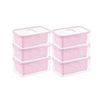 CetKing 6'lı Süzgeçli Fresh Saklama Kabı Seti 1.6 Lt Plastik Saklama Set 6 Adet