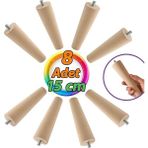CetKing 8 Adet Ahşap Ayak 15 cm Dolap Mobilya Koltuk Kanepe Destek Ayağı Ayakları Konik M8 Civatalı