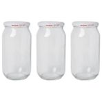 CetKing Adet 1000 ml Metal Beyaz Konserve Kapaklı Şeffaf Paşabahçe Menemen Turşuluk Cam Kavanoz