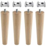 CetKing Ahşap Mobilya Koltuk Kanepe Sehpa Masa Ayağı Ayakları M8 Civatalı 15 cm + Bağlantı Aparatlı 8'li Set
