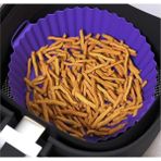 CetKing Airfryer Silikon Pişirme Kabı 20X5 cm Bpa Içermez Airfryer Pişirme Kağıdı, Yapışmaz Kolay Temizlenir, Silikon Pişirme Kalıbı (Mor)