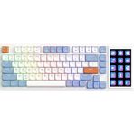 CetKing Ajazz AKP815%75 Low Profile Mekanik Klavye, 4.33'' LED Dokunmatik Ekranlı, Programlanabilir Rgb Gasket Kablolu Klavye, 16 Tuşlu Özel Masa Kontrolcüsü (Beyaz Mavi - Brown Switch)
