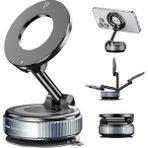 CetKing Araba Için 360° Ayarlanabilir Vakumlu Manyetik Telefon Tutucu, Katlanabilir, Mag-Safe Uyumlu, iPhone 12-16, Samsung, Pixel, Oneplus, Motorola, Nokia, Lg, Sony, Htc Vb.