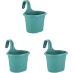 CetKing Askılı Balkon Saksıları, 22,2 Cm, 3 Litre, 3 Adet Yeşil