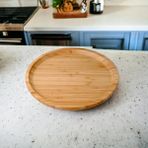 CetKing Bambu Lüx Yuvarlak Servis 25 * 25CM, Sunumluk & Çerezlik Sunum Tabağı
