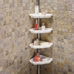 CetKing Banyo Köşe Rafı, Aluminyum, Beyaz