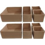 CetKing Bej Çekmece Içi Düzenleyici Organizer Set - Çok Amaçlı Dolap Içi Kutu Seti