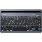 CetKing BK100 Kablosuz Bluetooth Şarj Edilebilir, Çoklu Cihaz ile Uyumlu, Telefon/tablet Tutucu Kart Yuvası, Akıllı Uyku Modlu, 40 Saat Çalışma, 78 Tuş, Kompakt Ultra Ince Qwerty Türkçe Q Klavye Gri