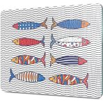 CetKing Cam Kesme Tahtası Marine Sardini 30 x 40 cm
