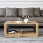 CetKing Cam Raflı Orta Sehpa Naturel, Ev-Ofis