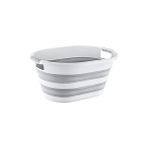 CetKing Çamaşır Sepeti, 25 Litre, Gri-Beyaz