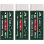 CetKing Castell Pvc Free No:20 Büyük Boy Beyaz Silgi 3 Lü