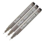CetKing Çizim Kalemi 0.03-0.05 - 0.1 mm Siyah 3 Lü Set Artline Drawing Teknik Çizim Kalemi