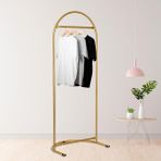 CetKing Dilsiz Uşak Butik Stil Oval Konfeksiyon Askılığı Siyah Renk Askılık Siyah Ayaklı Askılık Kıyafet Askılığı