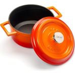 CetKing Döküm Yuvarlak Tencere, Trendy, 16CM, Turuncu
