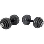 CetKing Fitness Dambıl Seti, 30 Kg, Taşıma Çantalı, Döküm Plakalar, 2 Adet 34 cm Krom Bar, Siyah Renk